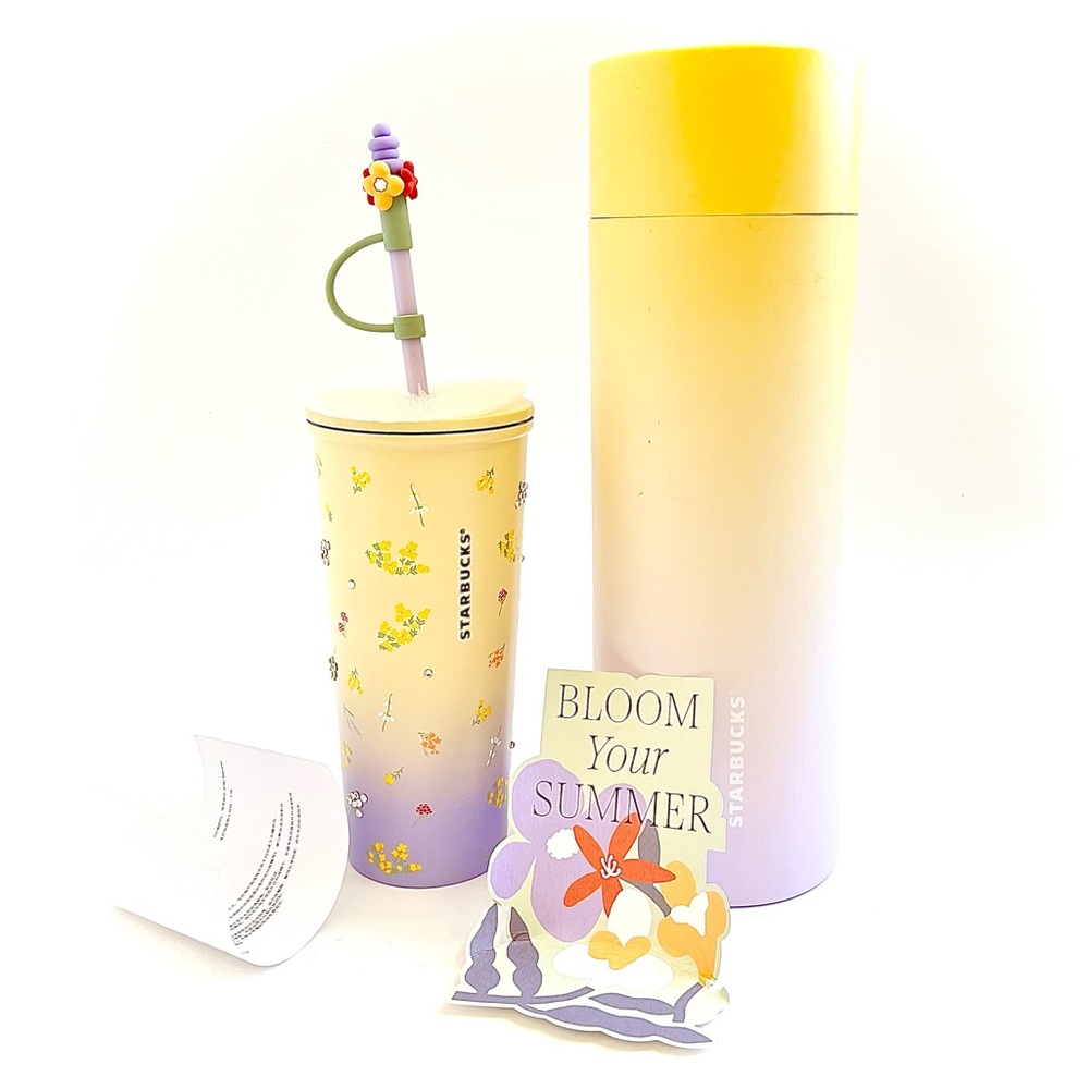 Starbucks Floral Ombre Rhinestone Inlay Tumbler Asia Limited Edition NEW w/ Box